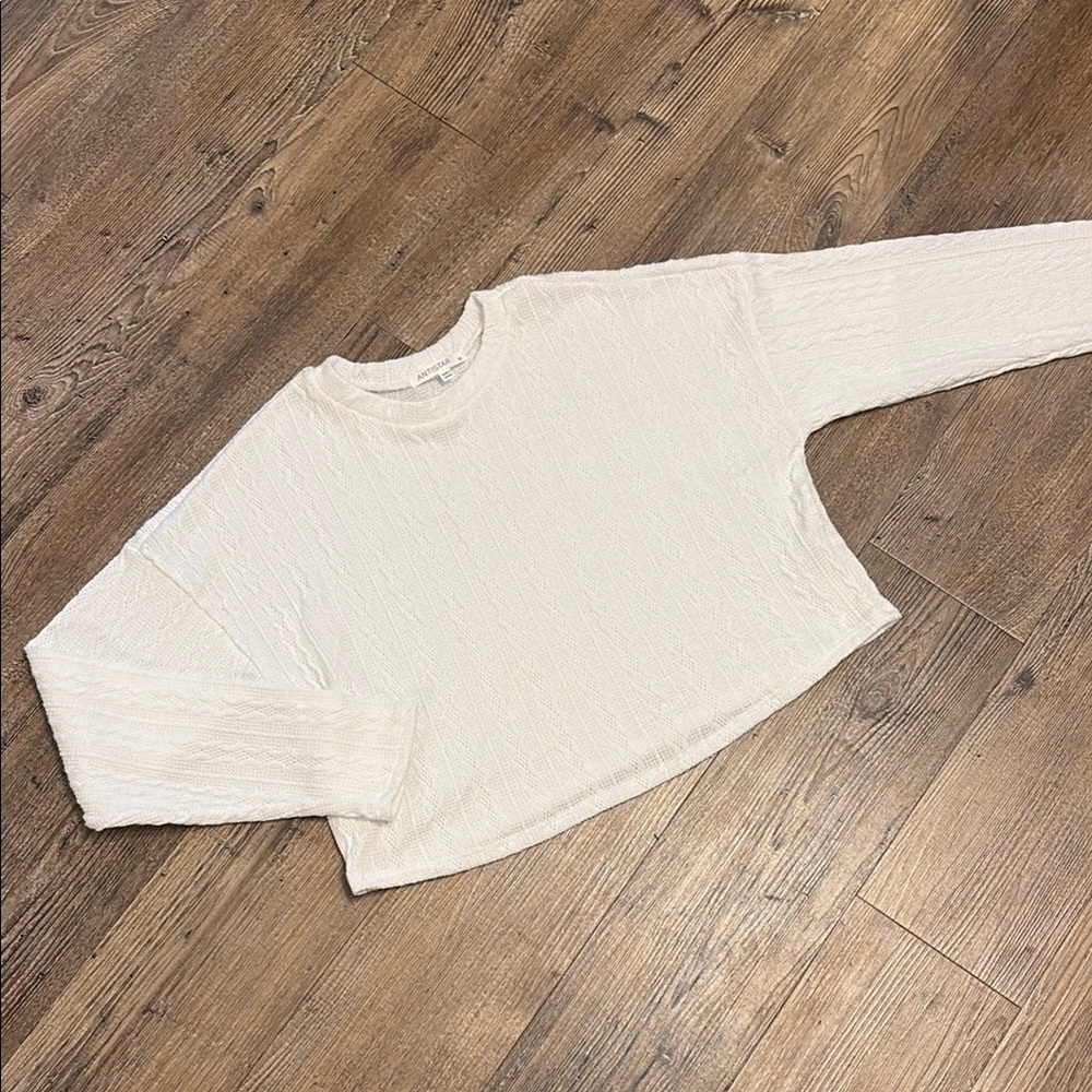 Cream Crew Neck Knit Sweater